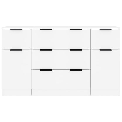 3 pcs conjunto de aparadores madeira processada branco