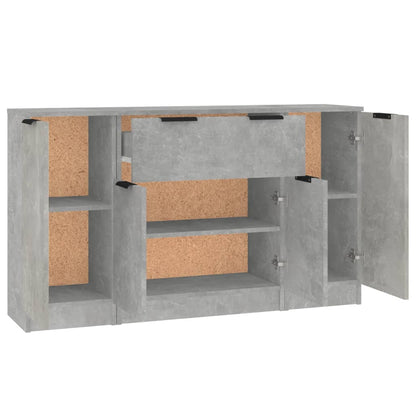 Aparadores 3 pcs derivados de madeira cinzento cimento