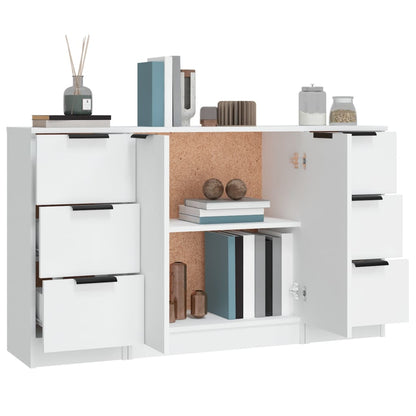 Aparadores 3 pcs madeira processada branco