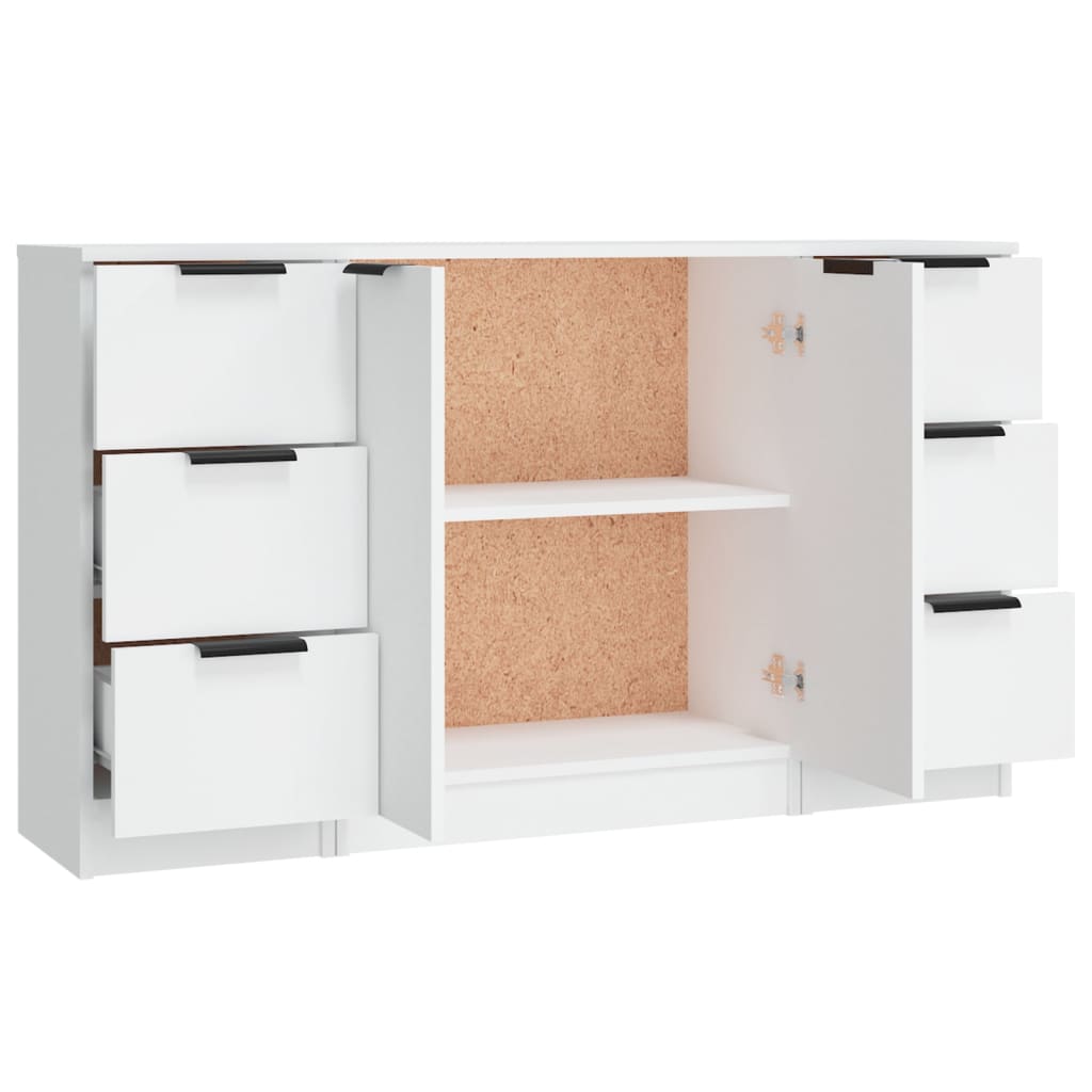 Aparadores 3 pcs madeira processada branco