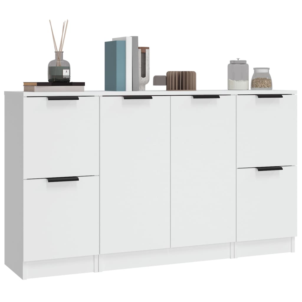 Aparadores 3 pcs madeira processada branco