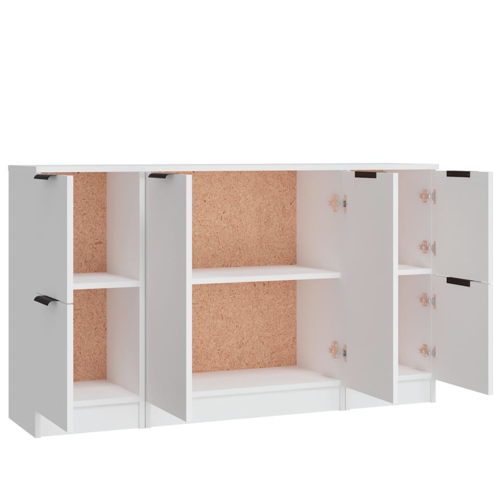 Aparadores 3 pcs madeira processada branco