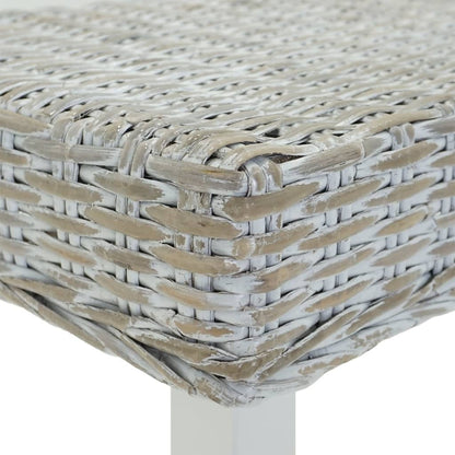 Banco 160x35x45 cm vime kubu natural/mogno maciça branco