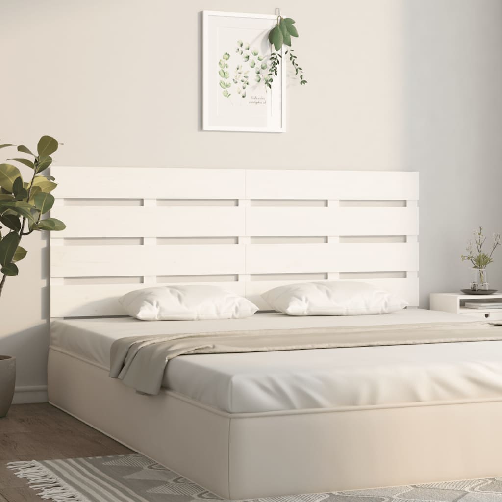 Cabeceira de cama 140x3x80 cm pinho maciço branco