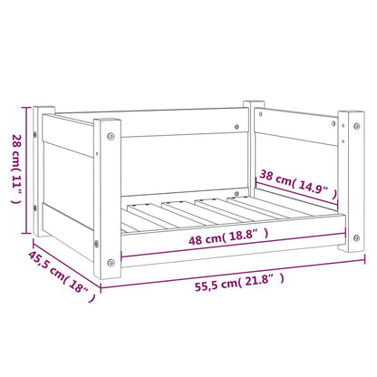 Cama para cães 55,5x45,5x28 cm Madeira de pinho maciça