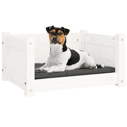 Cama para cães branca 55,5x45,5x28 cm madeira de pinho maciça