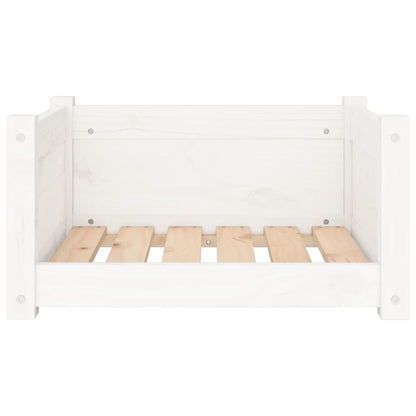Cama para cães branca 55,5x45,5x28 cm madeira de pinho maciça