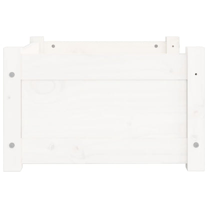 Cama para cães branca 55,5x45,5x28 cm madeira de pinho maciça