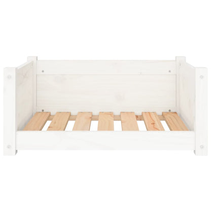 Cama para cães branca 65,5x50,5x28 cm madeira de pinho maciça