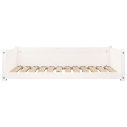 Cama para cães 105,5x75,5x28 cm madeira de pinho maciça branco