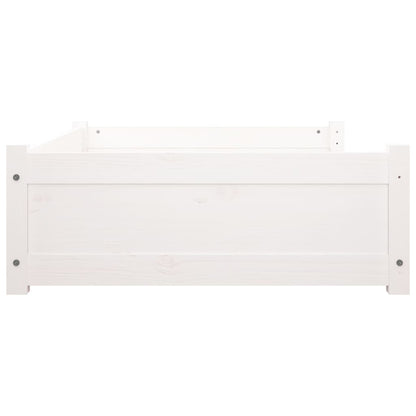 Cama para cães 105,5x75,5x28 cm madeira de pinho maciça branco