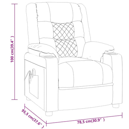 Poltrona reclinável couro artificial cinzento