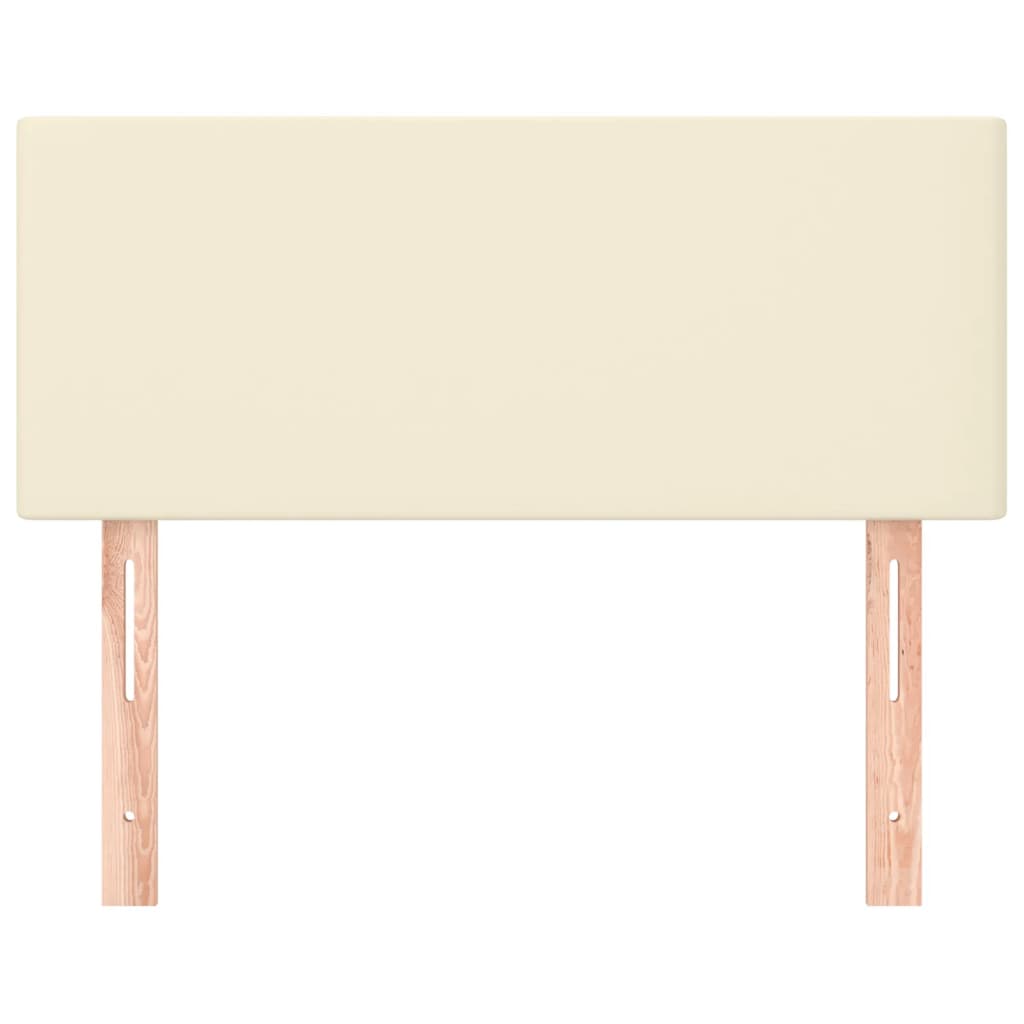 Cabeceira de couro artificial tecido 80x5x78/88 cm creme