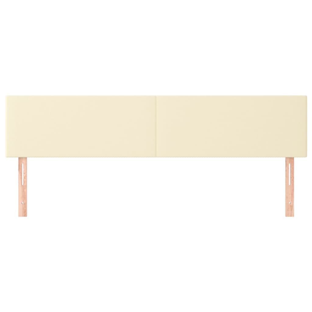 Cabeceira de cama 2 pcs couro artificial 90x5x78/88 cm creme