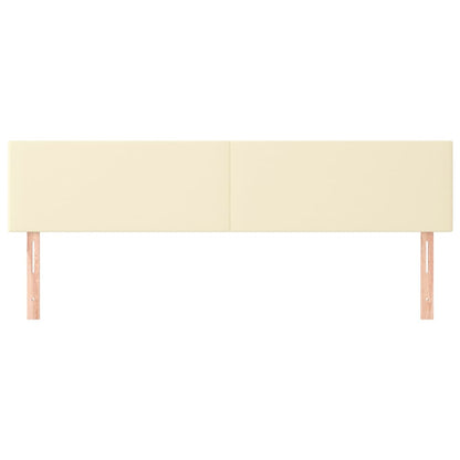 Cabeceira de cama 2 pcs couro artificial 90x5x78/88 cm creme