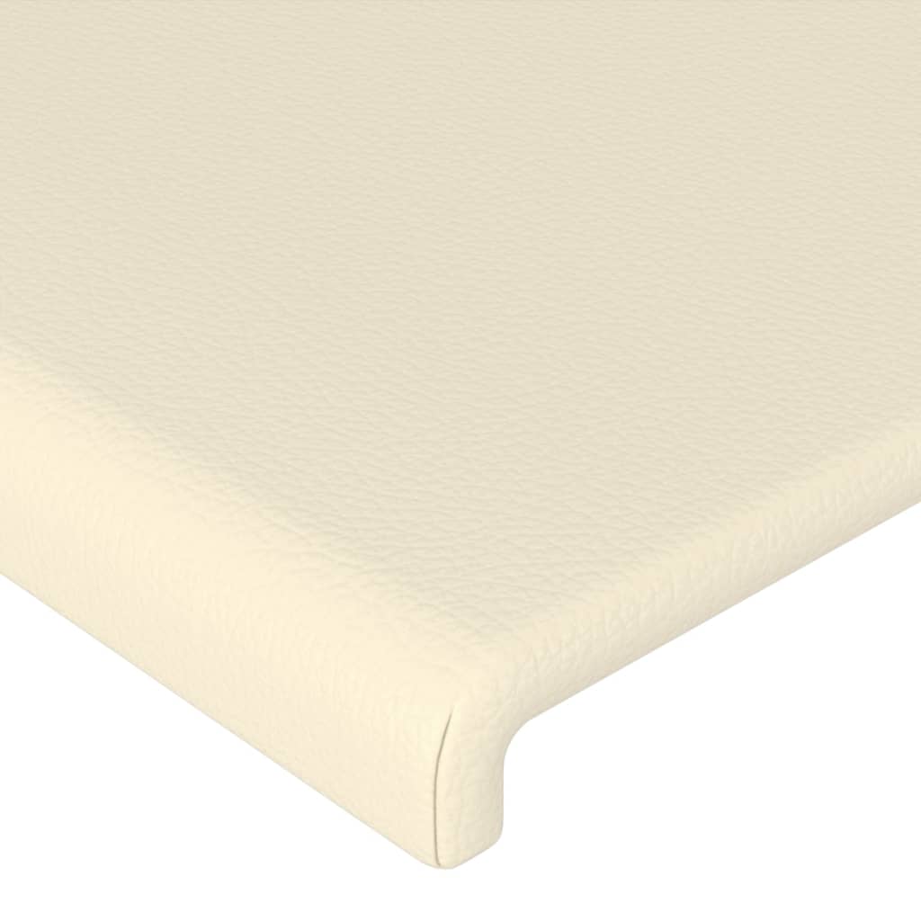 Cabeceira de cama 2 pcs couro artificial 100x5x78/88 cm creme