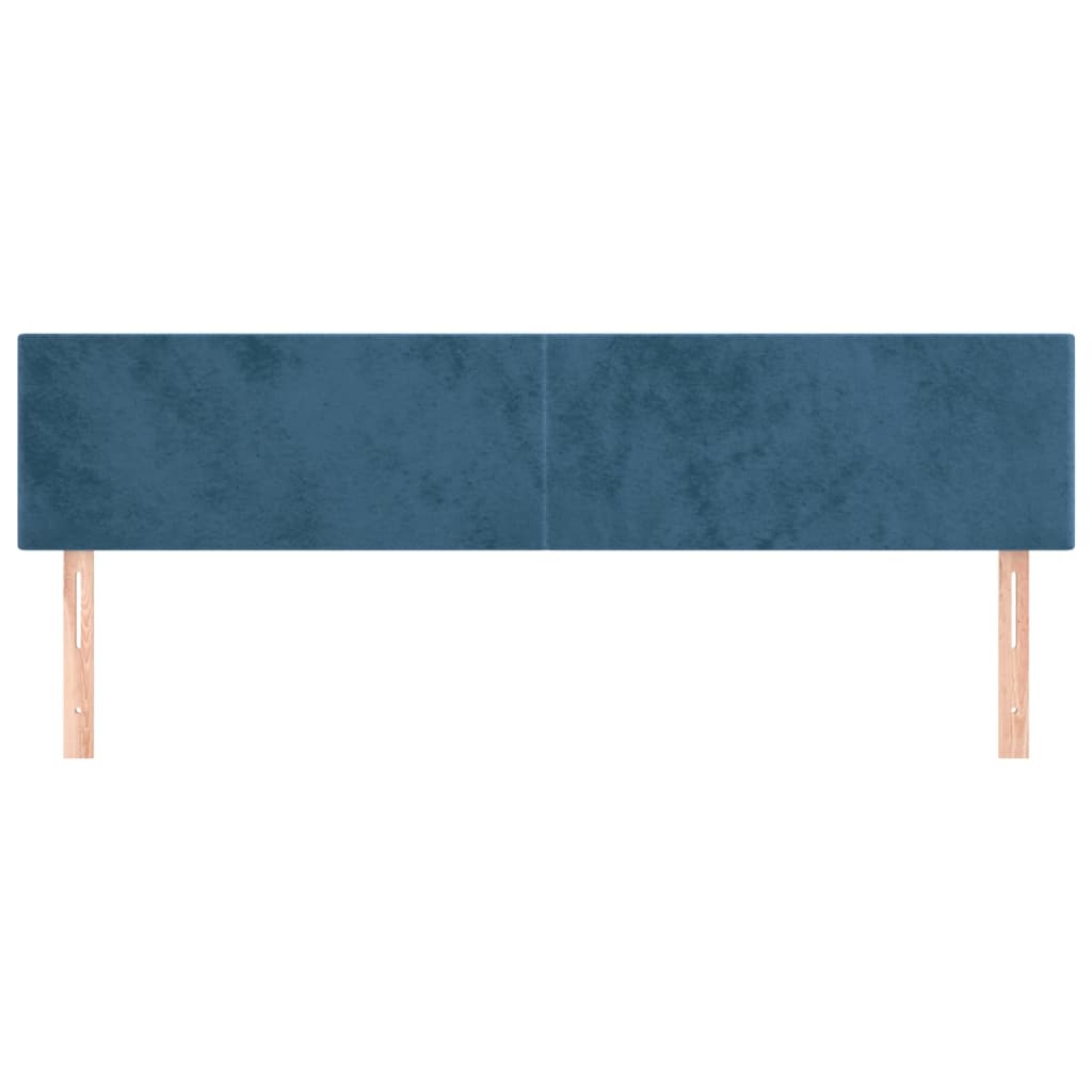 Cabeceira de cama 2 pcs veludo 100x5x78/88 cm azul-escuro