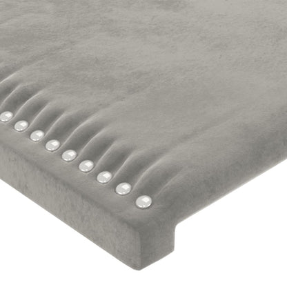 Cabeceira de cama veludo 80x5x78/88 cm cinzento-claro
