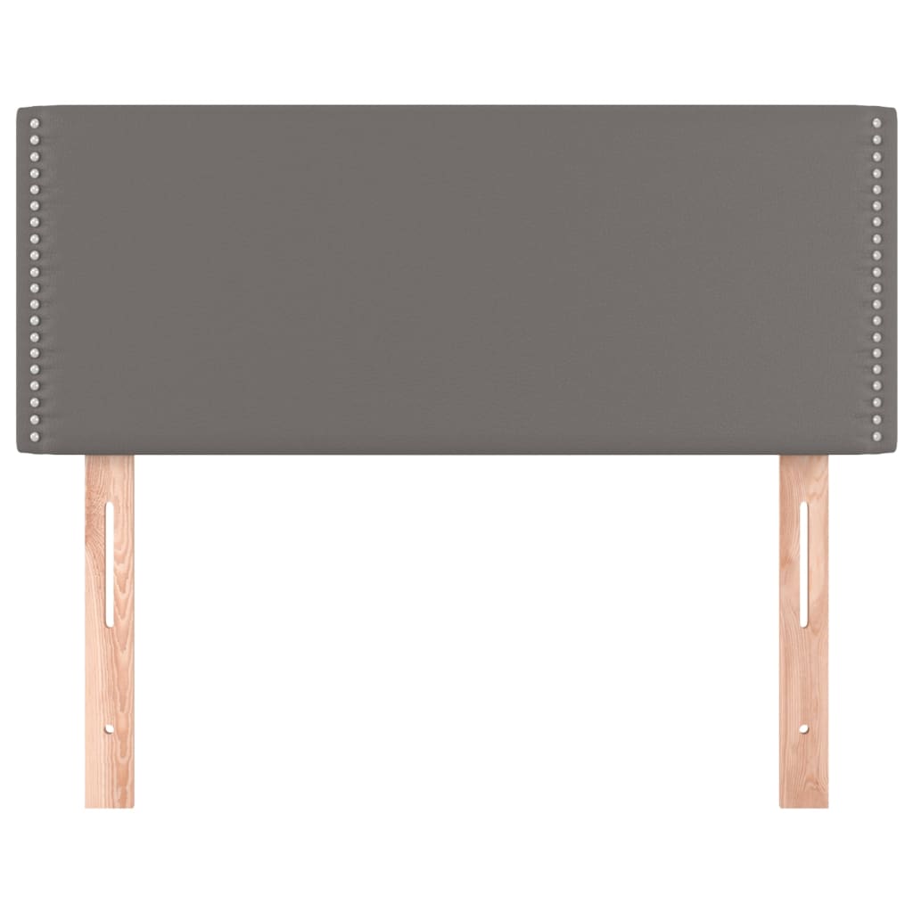 Cabeceira de cama couro artificial 100x5x78/88 cm cinzento