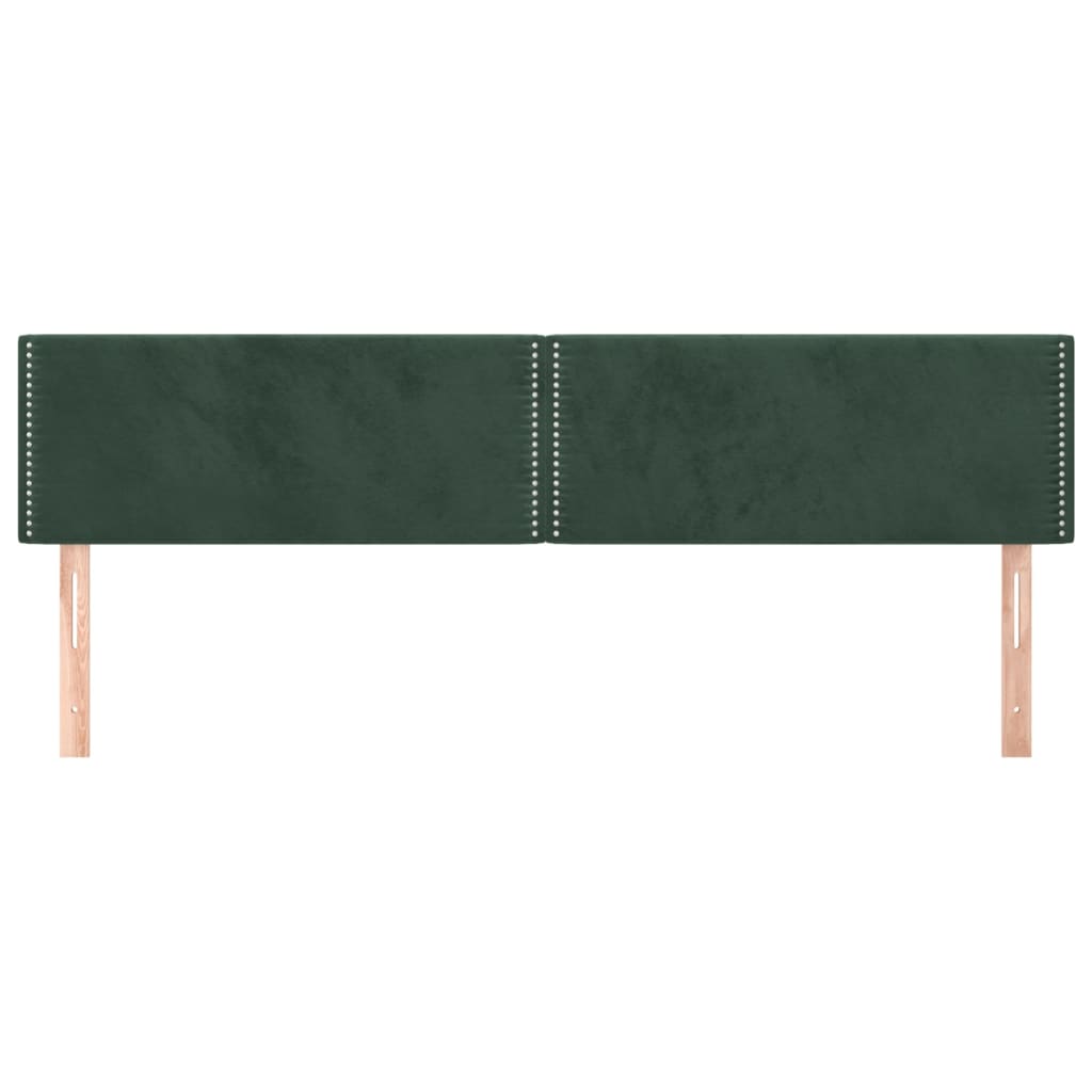 Cabeceira de cama 2 pcs veludo 90x5x78/88 cm verde-escuro