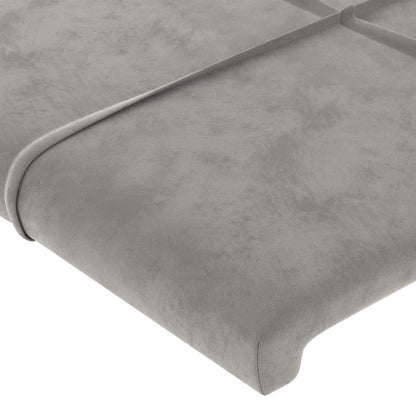 Cabeceira de cama veludo 80x5x78/88 cm cinzento-claro