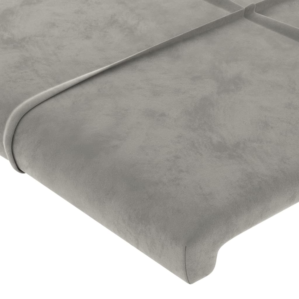 Cabeceira de cama veludo 100x5x78/88 cm cinzento-claro