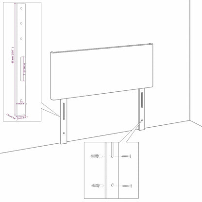 Cabeceira de cama veludo 100x5x78/88 cm preto