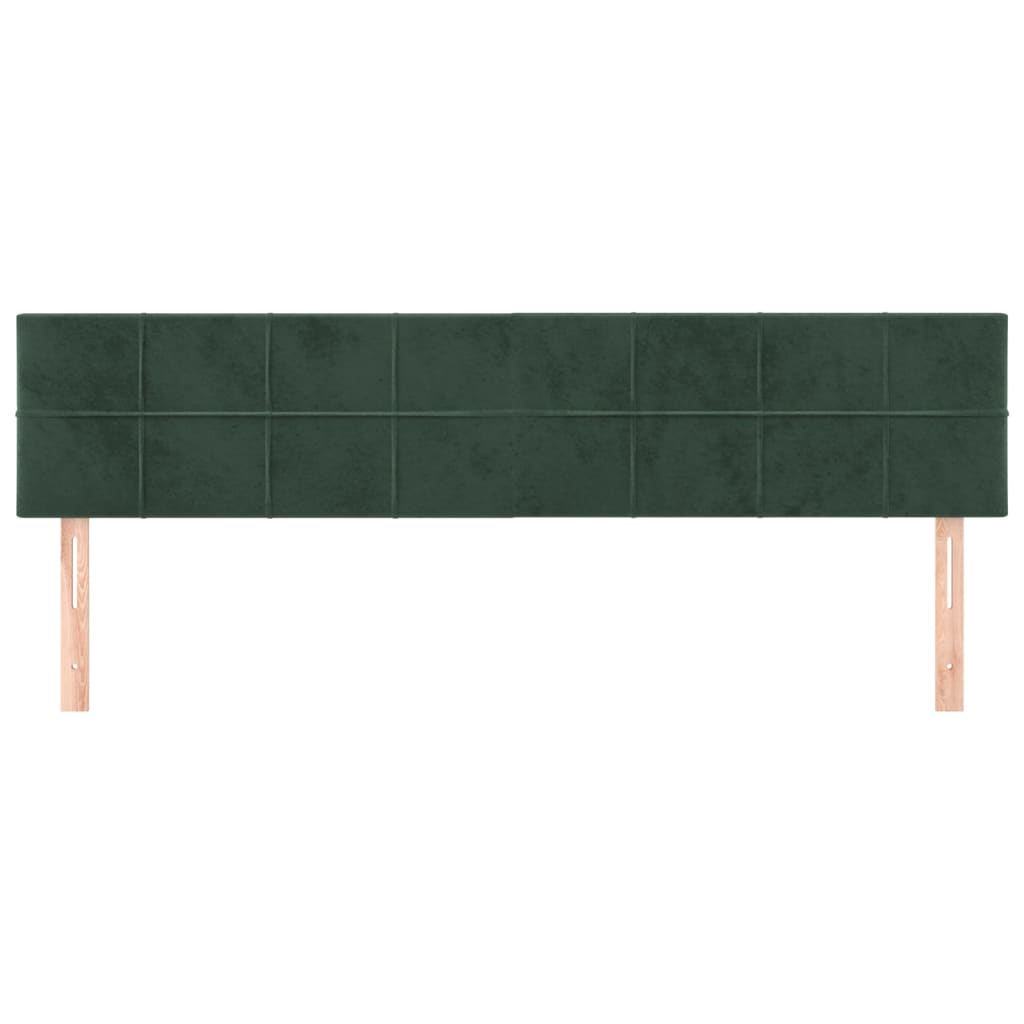Cabeceira de cama 2 pcs veludo 80x5x78/88 cm verde-escuro