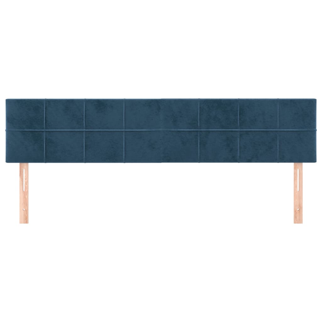 Cabeceira de cama 2 pcs veludo 80x5x78/88 cm azul-escuro