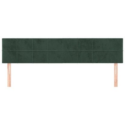 Cabeceira de cama 2 pcs veludo 100x5x78/88 cm verde-escuro