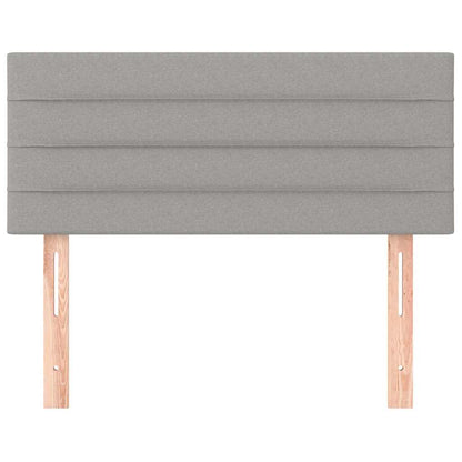 Cabeceira de cama tecido 90x5x78/88 cm cinzento-claro