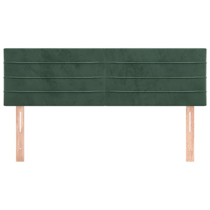 Cabeceira de cama 2 pcs veludo 72x5x78/88 cm verde-escuro