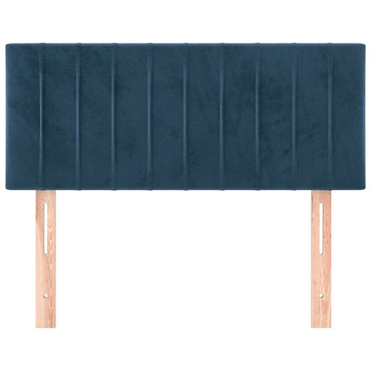 Cabeceira de cama veludo 100x5x78/88 cm azul-escuro