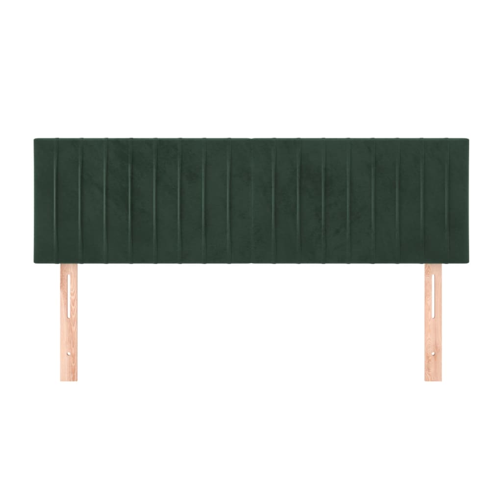 Cabeceira de cama 2 pcs veludo 72x5x78/88 cm verde-escuro