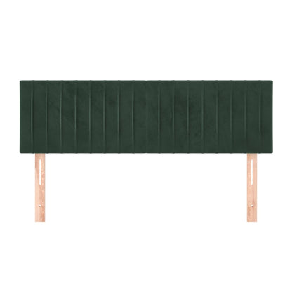 Cabeceira de cama 2 pcs veludo 72x5x78/88 cm verde-escuro