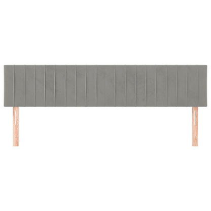 Cabeceira de cama 2 pcs veludo 80x5x78/88 cm cinzento-claro