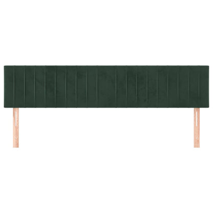 Cabeceira de cama 2 pcs veludo 90x5x78/88 cm verde-escuro