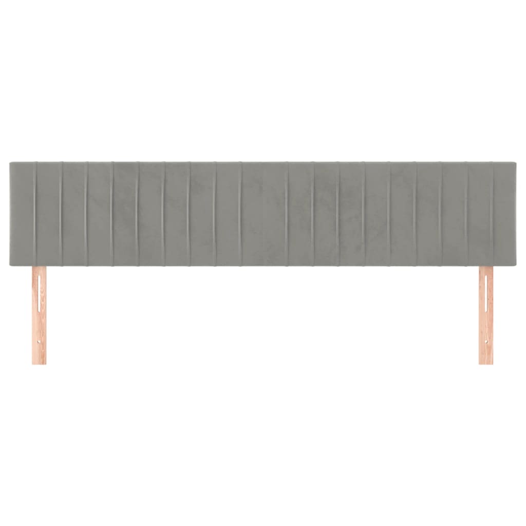 Cabeceira de cama 2 pcs veludo 100x5x78/88 cm cinzento-claro