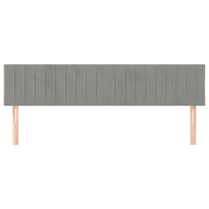 Cabeceira de cama 2 pcs veludo 100x5x78/88 cm cinzento-claro