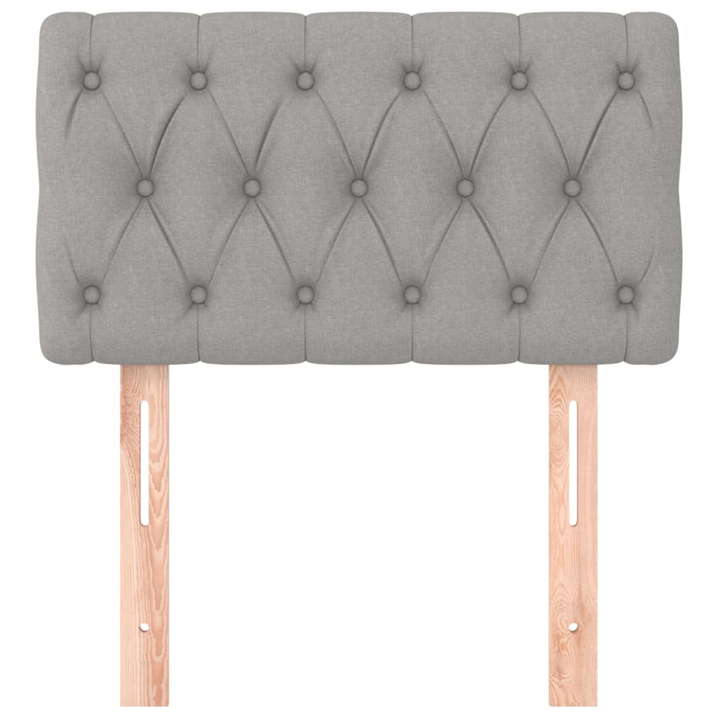 Cabeceira de cama tecido 80x7x78/88 cm cinzento-claro