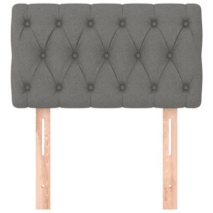 Cabeceira de cama tecido 80x7x78/88 cm cinzento-escuro