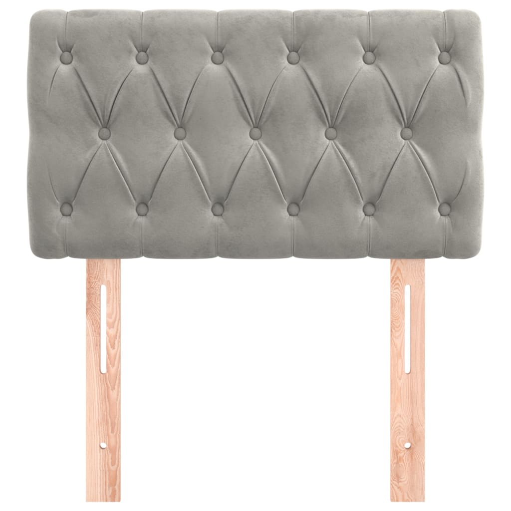 Cabeceira de cama veludo 80x7x78/88 cm cinzento-claro