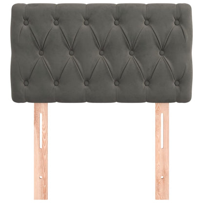 Cabeceira de cama veludo 80x7x78/88 cm cinzento-escuro