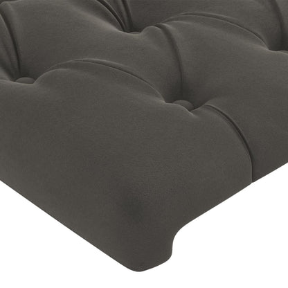 Cabeceira de cama veludo 80x7x78/88 cm cinzento-escuro