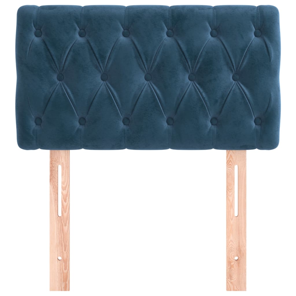 Cabeceira de cama veludo 80x7x78/88 cm azul-escuro