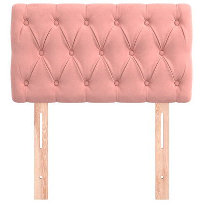Cabeceira de cama veludo 80x7x78/88 cm rosa
