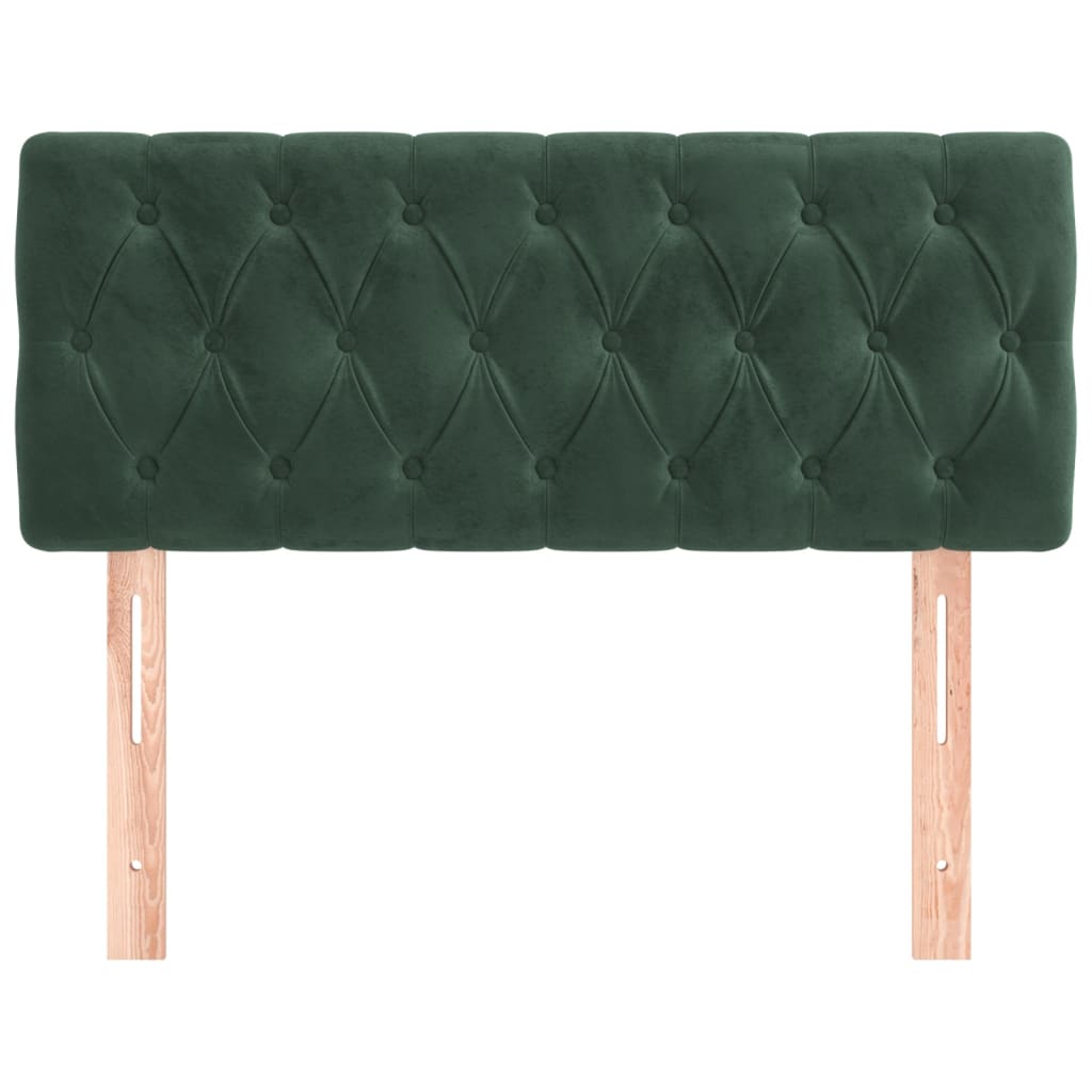 Cabeceira de cama veludo 100x7x78/88 cm verde-escuro