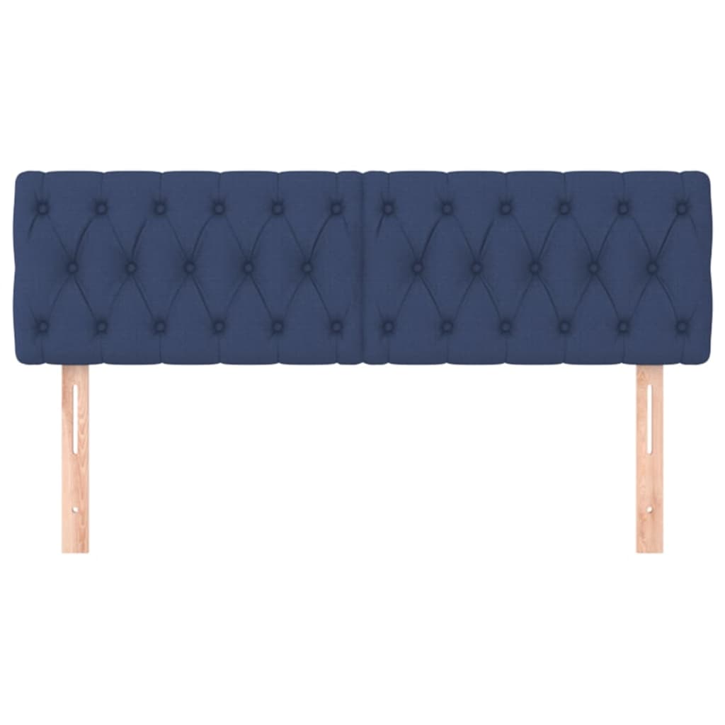 Cabeceira de cama 2 pcs tecido 72x7x78/88 cm azul