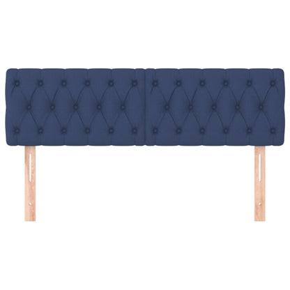 Cabeceira de cama 2 pcs tecido 72x7x78/88 cm azul