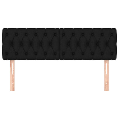 Cabeceira de cama 2 pcs tecido 80x7x78/88 cm preto